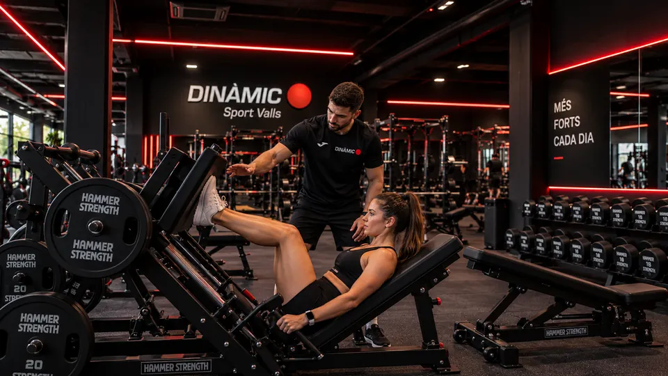 Proposta visual d’una sessió d’entrenament personal a la sala de força
